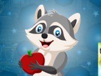 Raccoon Escape With Apple