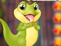Funny Green Lizard Escape