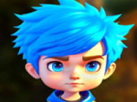 Blue Hair Boy Escape