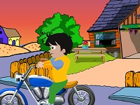 Cute Boy Motorcycle Escape