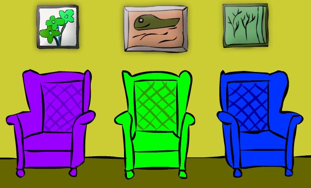  3 Cartoon Chairs Room Escape