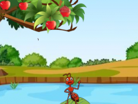 Ant Stuck Middle Of The River