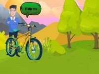 Boy Stuck With His Cycle