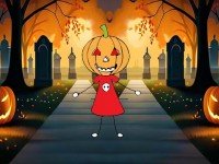 Girl Behind The Pumpkin Witch