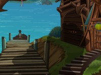 Wooden House In Lake